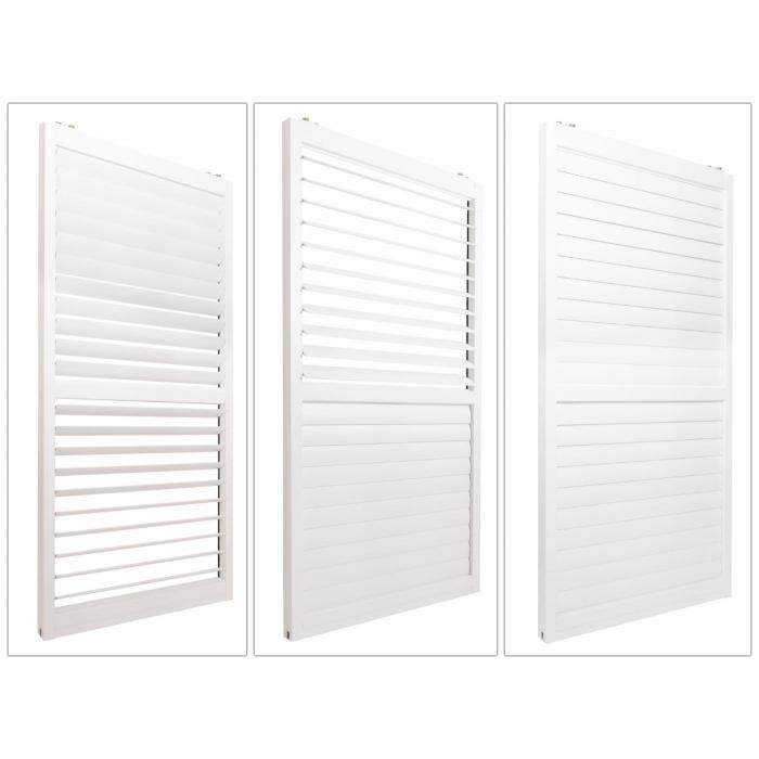 3er-Set Aluminium Schiebetür für Pergola HWC-L46, Terrassenüberdachung, Lamellenpaneel Modul, 206x272cm ~ weiß