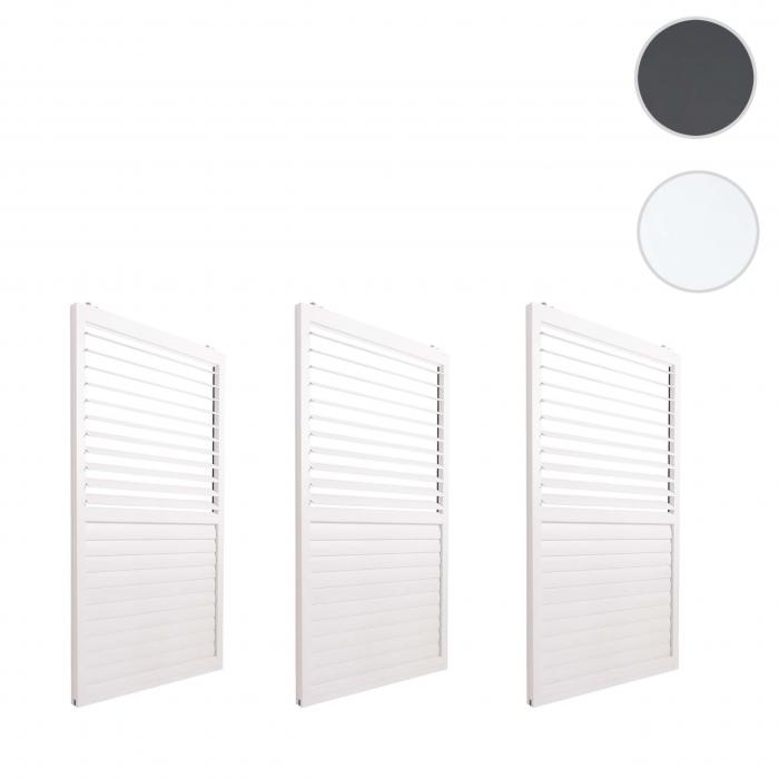 3er-Set Aluminium Schiebetür für Pergola HWC-L46, Terrassenüberdachung, Lamellenpaneel Modul, 206x272cm ~ weiß