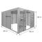 Bemaungsbild fr Produkt Alu Pergola HWC-L46, Pavillon Terrassenberdachung, 7x Lamellenpaneel 7x Schiebetren, 11cm-Gestell, 3x4m ~ anthrazit