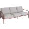 Aluminium-Gartenbank HWC-O11, Outdoor 3-Sitzer Sitzbank Sofa, Olefin Stoff (205 g/m) 184cm ~ terrakotta Polster beige