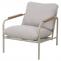 Aluminium-Gartengarnitur HWC-O11, Outdoor 2-Sitzer Sitzbank Sessel Sofa, Olefin (205 g/m) ~ hellgrn Polster beige