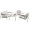Aluminium-Gartengarnitur HWC-O11, Outdoor 2-Sitzer Sitzbank Sessel Sofa, Olefin (205 g/m) ~ hellgrn Polster beige