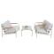 Aluminium-Gartengarnitur HWC-O11, Outdoor 2-Sitzer Sitzbank Sessel Sofa, Olefin (205 g/m) ~ hellgrn Polster beige
