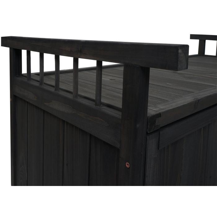 Aufbewahrungstruhe HWC-O13, Gartentruhe Auflagenbox Truhe, Tanne Holz FSC 53x108x60cm ~ anthrazit