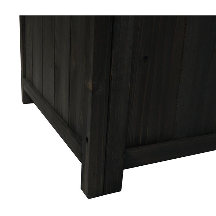 Aufbewahrungstruhe HWC-O13, Gartentruhe Auflagenbox Truhe, Tanne Holz FSC 53x108x60cm ~ anthrazit