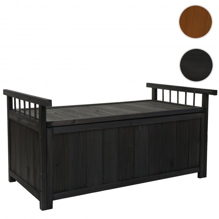 Aufbewahrungstruhe HWC-O13, Gartentruhe Auflagenbox Truhe, Tanne Holz FSC 53x108x60cm ~ anthrazit