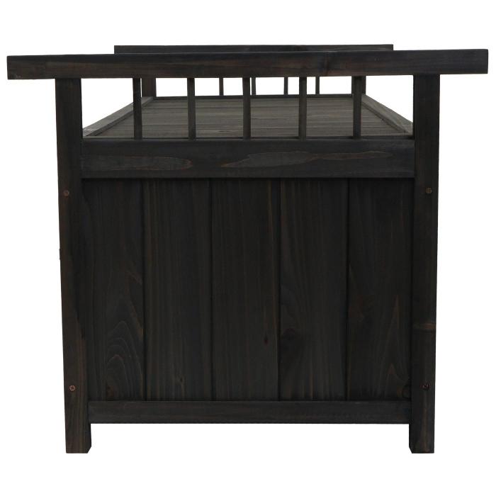 Aufbewahrungstruhe HWC-O13, Gartentruhe Auflagenbox Truhe, Tanne Holz FSC 53x108x60cm ~ anthrazit