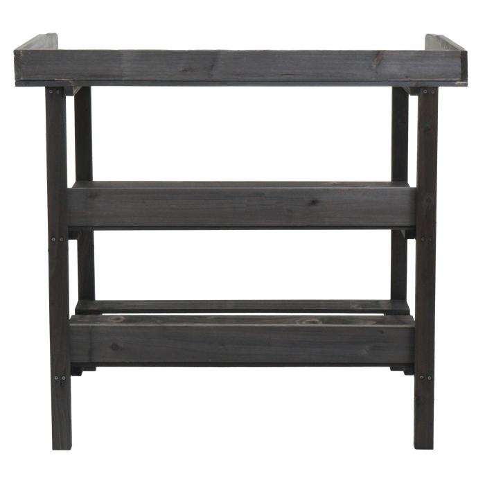 Pflanztisch HWC-O14, Grtnertisch Blumentisch Pflanzregal, Outdoor Holz Tanne MVG-zertifiziert, 86x92x41cm ~ anthrazit