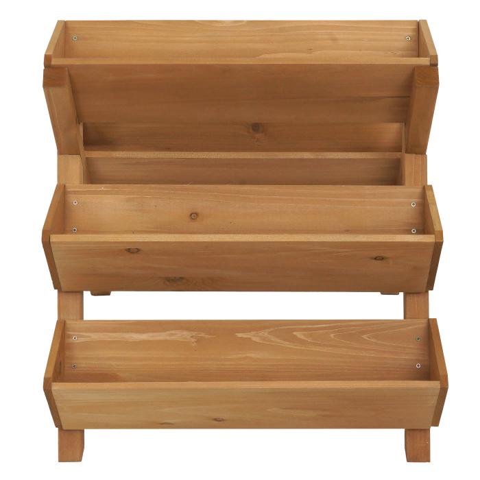 Pflanztreppe HWC-O15, Blumenregal Krutertreppe Pflanzkbel Hochbeet, 5 Ksten 56x56x70 Outdoor Holz FSC ~ natur