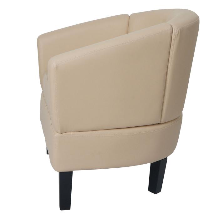 Lounge-Sessel HWC-O17, Sessel Clubsessel Cocktailsessel, FSC-zertifiziert Kunstleder ~ creme