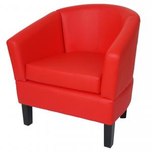 Lounge-Sessel HWC-O17, Sessel Clubsessel Cocktailsessel, FSC-zertifiziert Kunstleder ~ rot