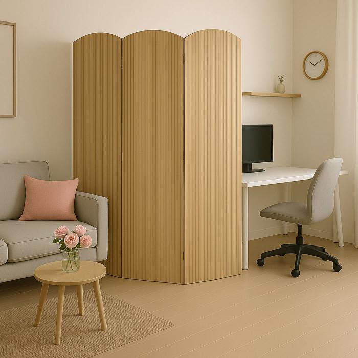 Bambus Paravent HWC-O30, Raumteiler Trennwand Sichtschutz, zusammenklappbar 3 Paneele 170x120cm