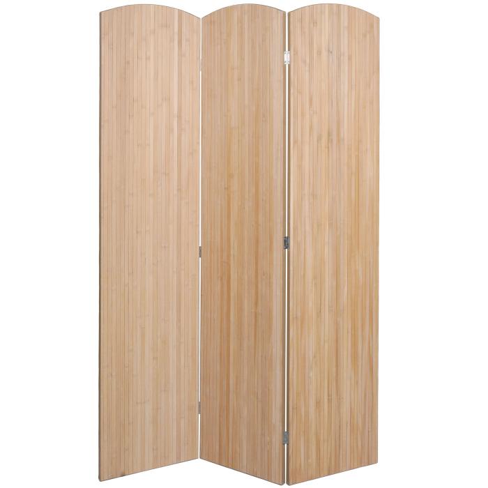 Bambus Paravent HWC-O30, Raumteiler Trennwand Sichtschutz, zusammenklappbar 3 Paneele 170x120cm