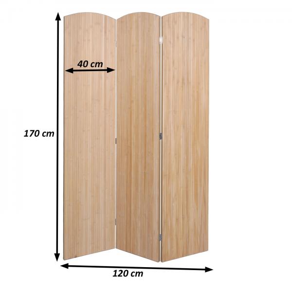 Bemaßungsbild für Produkt Bambus Paravent HWC-O30, Raumteiler Trennwand Sichtschutz, zusammenklappbar 3 Paneele 170x120cm Bemaßungsbild für Produkt Bambus Paravent HWC-O30, Raumteiler Trennwand Sichtschutz, zusammenklappbar 3 Paneele 170x120cm