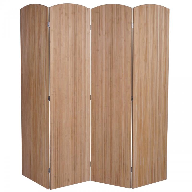 Bambus Paravent HWC-O30, Raumteiler Trennwand Sichtschutz, zusammenklappbar 4 Paneele 170x162cm