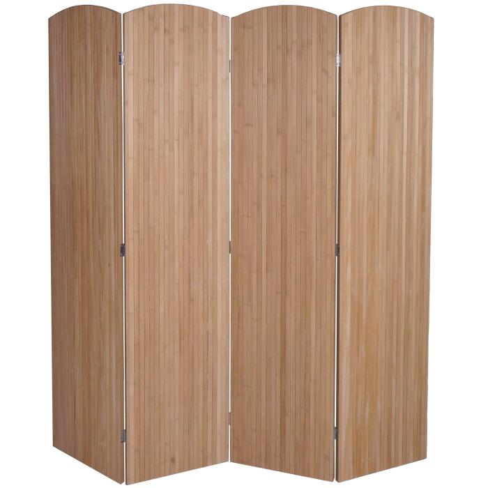 Bambus Paravent HWC-O30, Raumteiler Trennwand Sichtschutz, zusammenklappbar 4 Paneele 170x162cm