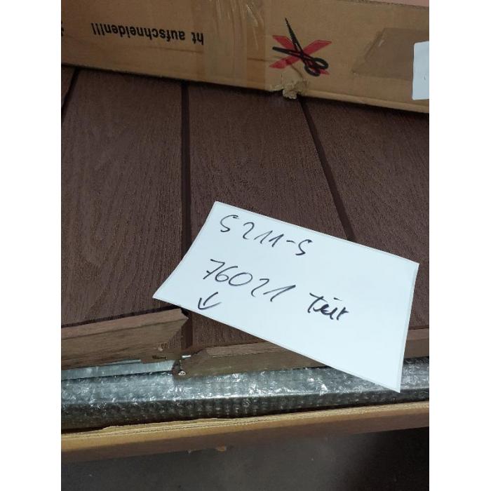 Defekte Ware (Holz gebrochen/Kratzer SK4) | 1er WPC-Mlltonnenverkleidung Erweiterung HWC-J28, Metall Holzoptik ~ braun