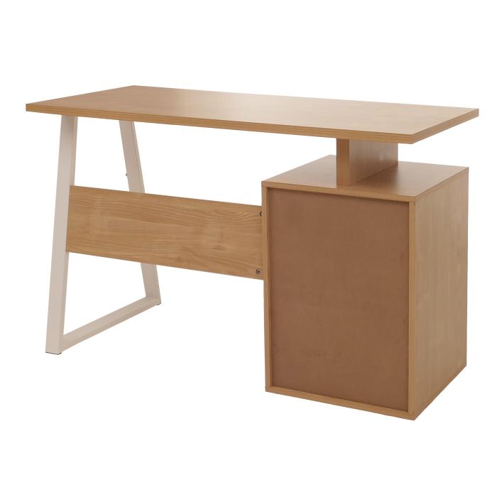 Schreibtisch HWC-O32, Brotisch Computertisch Arbeitstisch, Schublade, Melamin Holz, 77x118x58cm ~ ulme natur