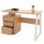 Schreibtisch HWC-O32, Brotisch Computertisch Arbeitstisch, Schublade, Melamin Holz, 77x118x58cm ~ ulme natur