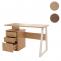 Schreibtisch HWC-O32, Brotisch Computertisch Arbeitstisch, Schublade, Melamin Holz, 77x118x58cm ~ ulme natur
