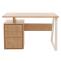 Schreibtisch HWC-O32, Brotisch Computertisch Arbeitstisch, Schublade, Melamin Holz, 77x118x58cm ~ ulme natur