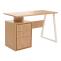 Schreibtisch HWC-O32, Brotisch Computertisch Arbeitstisch, Schublade, Melamin Holz, 77x118x58cm ~ ulme natur