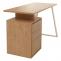 Schreibtisch HWC-O32, Brotisch Computertisch Arbeitstisch, Schublade, Melamin Holz, 77x118x58cm ~ ulme natur