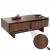 Couchtisch HWC-O33, Sofatisch Wohnzimmertisch Beistelltisch, 2 Schubladen 2 Fcher, Melamin 40x120x60cm ~ braun
