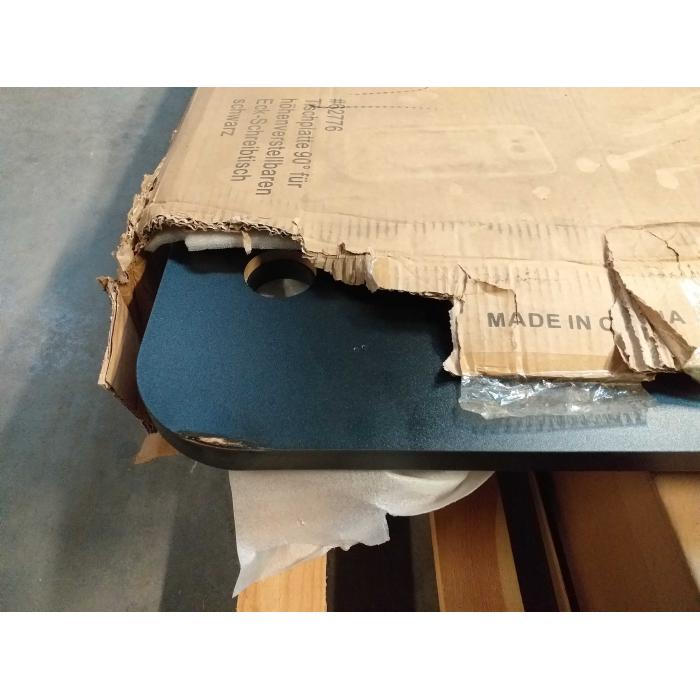 B-Ware (Ecke beschdigt SK1) | Tischplatte HWC-D40 fr Eck-Schreibtisch, Schreibtischplatte, 90 MVG ~ schwarz