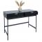 Konsolentisch HWC-O41, Telefontisch Ablagetisch, Industrial Schublade Melamin 85x100x40cm ~ Holzoptik schwarz