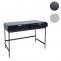 Konsolentisch HWC-O41, Telefontisch Ablagetisch, Industrial Schublade Melamin 85x100x40cm ~ Holzoptik schwarz