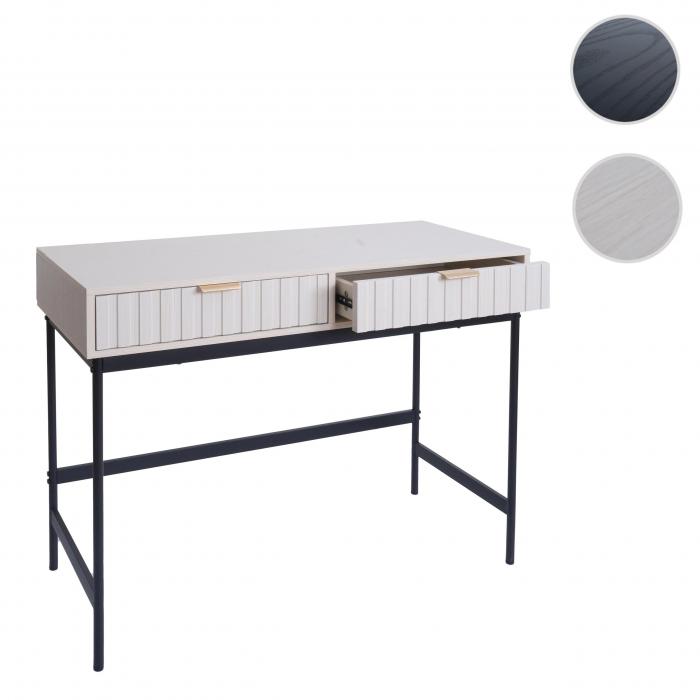 Konsolentisch HWC-O41, Telefontisch Ablagetisch, Industrial Schublade Melamin 85x100x40cm ~ Holzoptik wei