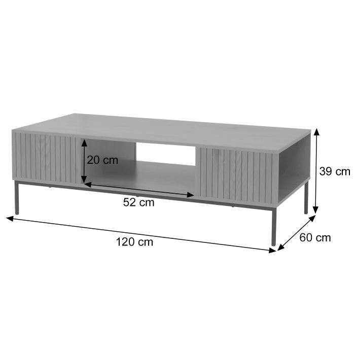 TV-Rack HWC-O39, TV-Board Fernsehtisch Lowboard TV-Schrank Ablage, Melamin MDF 39x120x60cm ~ natur
