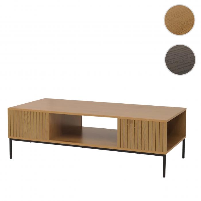 TV-Rack HWC-O39, TV-Board Fernsehtisch Lowboard TV-Schrank Ablage, Melamin MDF 39x120x60cm ~ natur