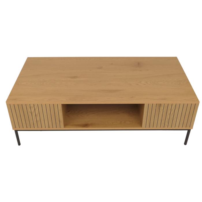 TV-Rack HWC-O39, TV-Board Fernsehtisch Lowboard TV-Schrank Ablage, Melamin MDF 39x120x60cm ~ natur