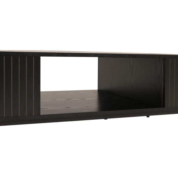 TV-Rack HWC-O39, TV-Board Fernsehtisch Lowboard TV-Schrank Ablage Fcher, Melamin MDF 39x120x60cm ~ Holzoptik schwarz