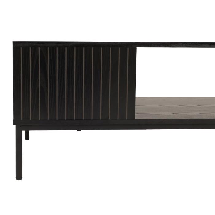 TV-Rack HWC-O39, TV-Board Fernsehtisch Lowboard TV-Schrank Ablage Fcher, Melamin MDF 39x120x60cm ~ Holzoptik schwarz