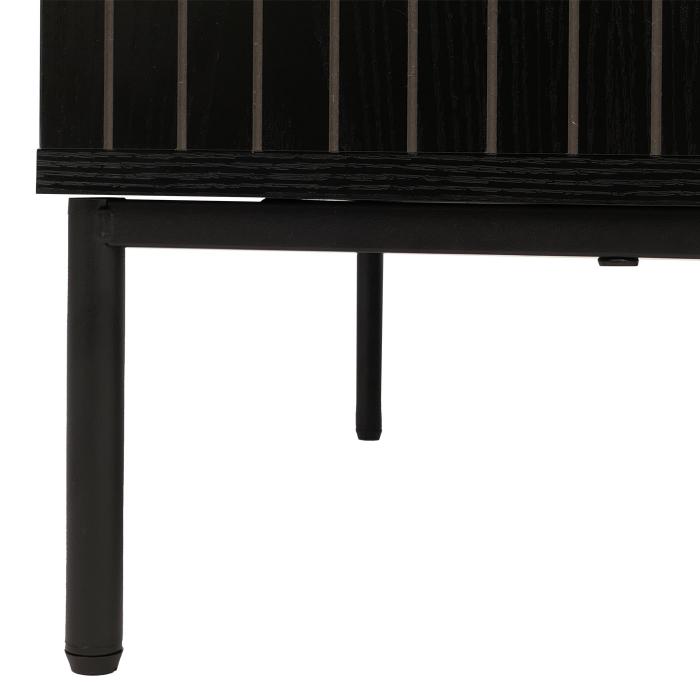 TV-Rack HWC-O39, TV-Board Fernsehtisch Lowboard TV-Schrank Ablage Fcher, Melamin MDF 39x120x60cm ~ Holzoptik schwarz