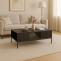 Stimmungsfotos vor ansprechendem Ambiente fr Produkt Couchtisch HWC-O39, Tisch Sofatisch Beistelltisch Ablage Fcher, Melamin MDF 39x120x60cm ~ Holzoptik schwarz