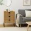 Stimmungsfotos vor ansprechendem Ambiente fr Produkt Kommode HWC-O39, Highboard Schrank, 3 Schubladen Melamin MDF 77x50x42cm ~ natur