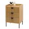 Kommode HWC-O39, Highboard Schrank, 3 Schubladen Melamin MDF 77x50x42cm ~ natur