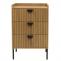 Kommode HWC-O39, Highboard Schrank, 3 Schubladen Melamin MDF 77x50x42cm ~ natur