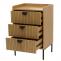 Kommode HWC-O39, Highboard Schrank, 3 Schubladen Melamin MDF 77x50x42cm ~ natur