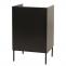 Kommode HWC-O39, Highboard Schrank, 3 Schubladen Melamin MDF 77x50x42cm ~ Holzoptik schwarz
