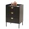 Kommode HWC-O39, Highboard Schrank, 3 Schubladen Melamin MDF 77x50x42cm ~ Holzoptik schwarz