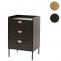 Kommode HWC-O39, Highboard Schrank, 3 Schubladen Melamin MDF 77x50x42cm ~ Holzoptik schwarz
