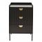 Kommode HWC-O39, Highboard Schrank, 3 Schubladen Melamin MDF 77x50x42cm ~ Holzoptik schwarz