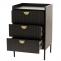 Kommode HWC-O39, Highboard Schrank, 3 Schubladen Melamin MDF 77x50x42cm ~ Holzoptik schwarz