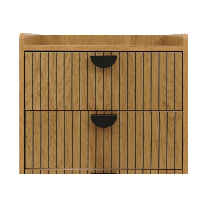Kommode HWC-O39, Highboard Schrank, 4 Schubladen Melamin MDF 95x50x42cm ~ natur