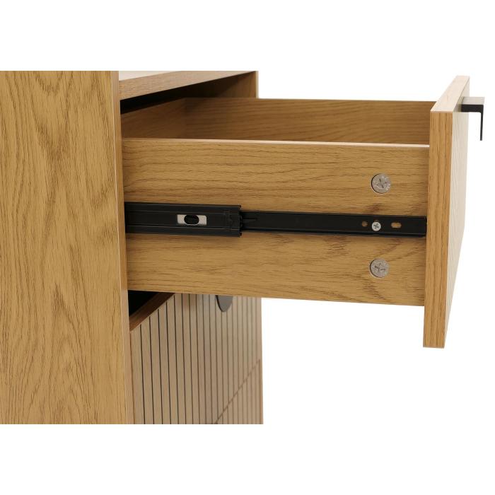 Kommode HWC-O39, Highboard Schrank, 4 Schubladen Melamin MDF 95x50x42cm ~ natur